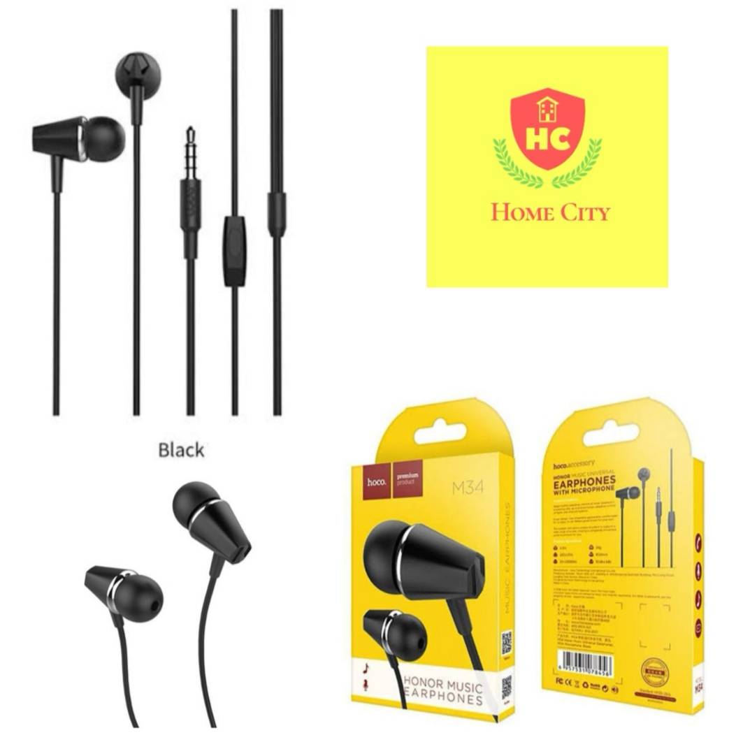 Hoco M34 หูฟัง Small Talk หูฟังพร้อมไมค์ คุยโทรศัพท์ได้ Honor music earphone ของแท้100%