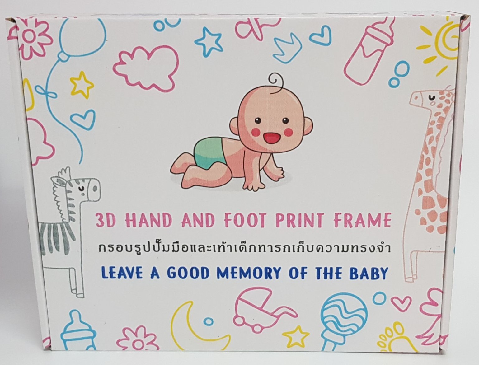 [ของขวัญ][พร้อมส่ง]กรอบรูปปั้มมือเท้าเด็กทารกเก็บความทรงจำ