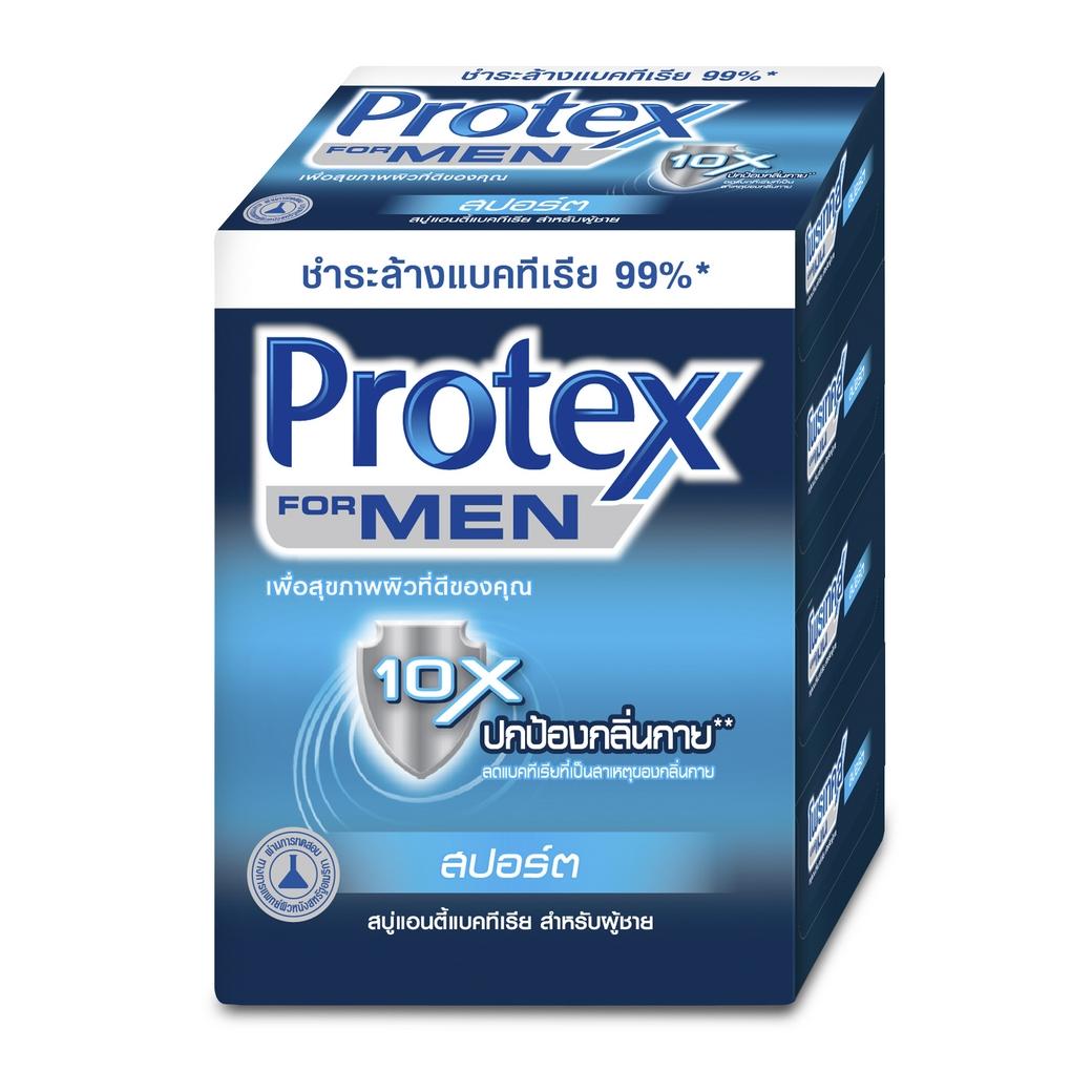 Protex สบู่ก้อนโพรเทคส์ ฟอร์เมน สปอร์ต 65 กรัม แพ็ค 4Protex For Men Sport Soap 65g pack 4 (Soap, Body Wash, Body Soap, สบู่,สบู่อาบน้ำ) ของแท้