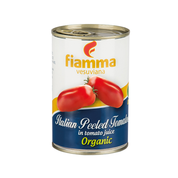 Fiamma Italian Peeled Tomatoes in Tomato Juice Organic 400g ไฟมมามะเขือเทศปอกเปลือกในน้ำมะเขือเทศ (ออร์แกนิค) ขนาด 400 กรัม (7918)