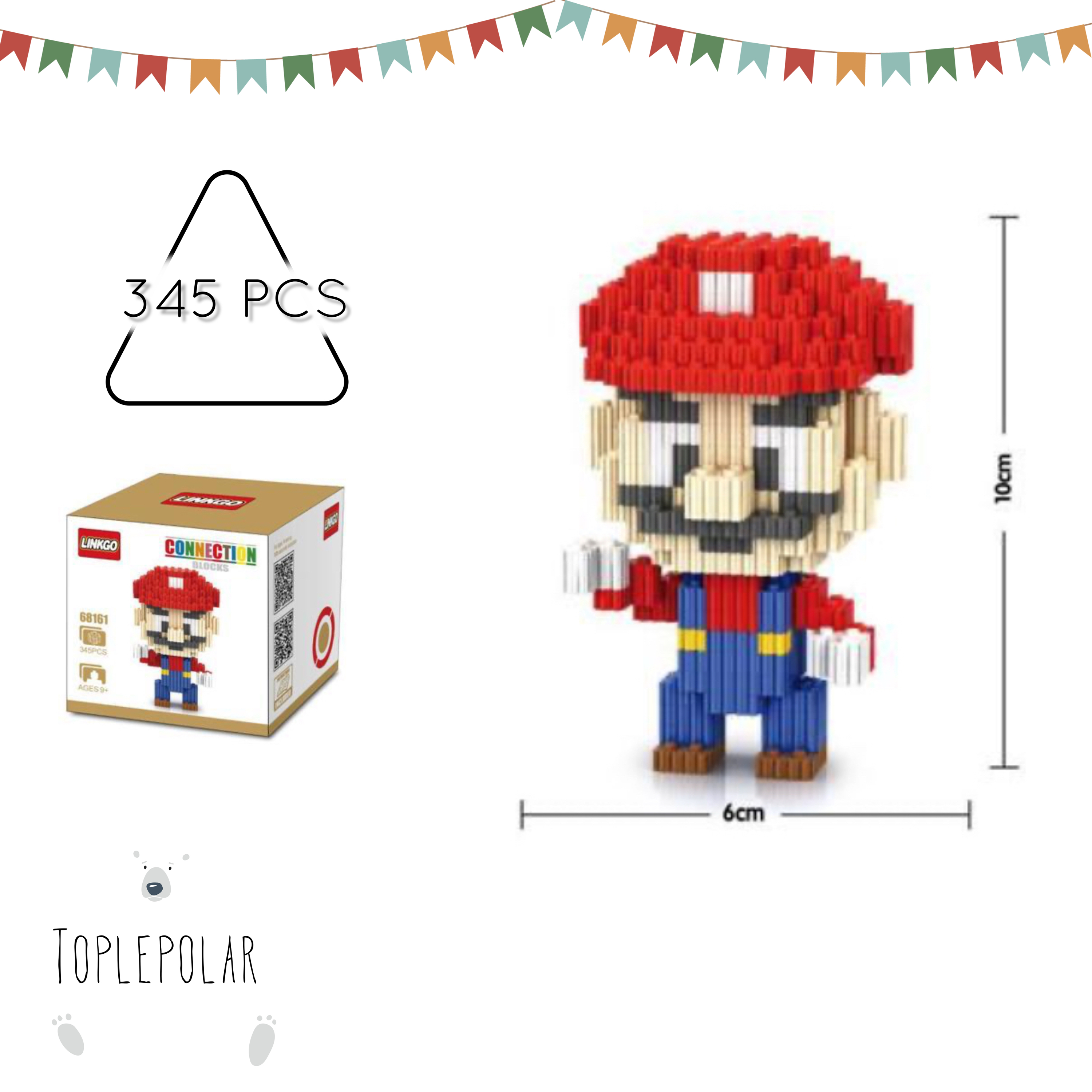 ตัวต่อ Linkgo 68161 เลโก้ นาโน ไมโคร บล๊อก   ชุดมาริอ้Mario  จำนวน 345 ชิ้น : ของเล่น ของสะสม ของขวัญ