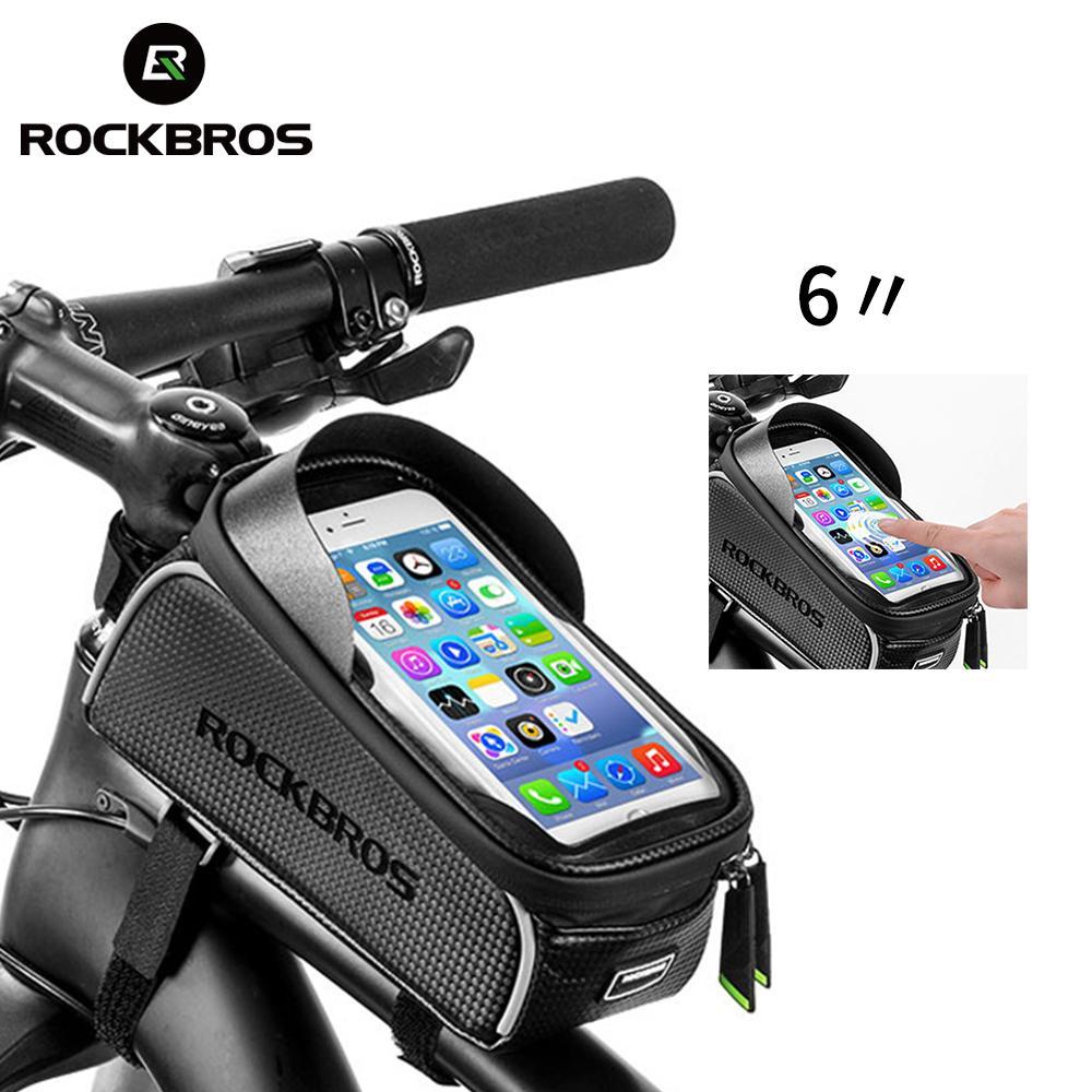 Rockbros Touchscreen Mtb Road Bike Waterproof Reflective Front Tube Cycling Bag Phone