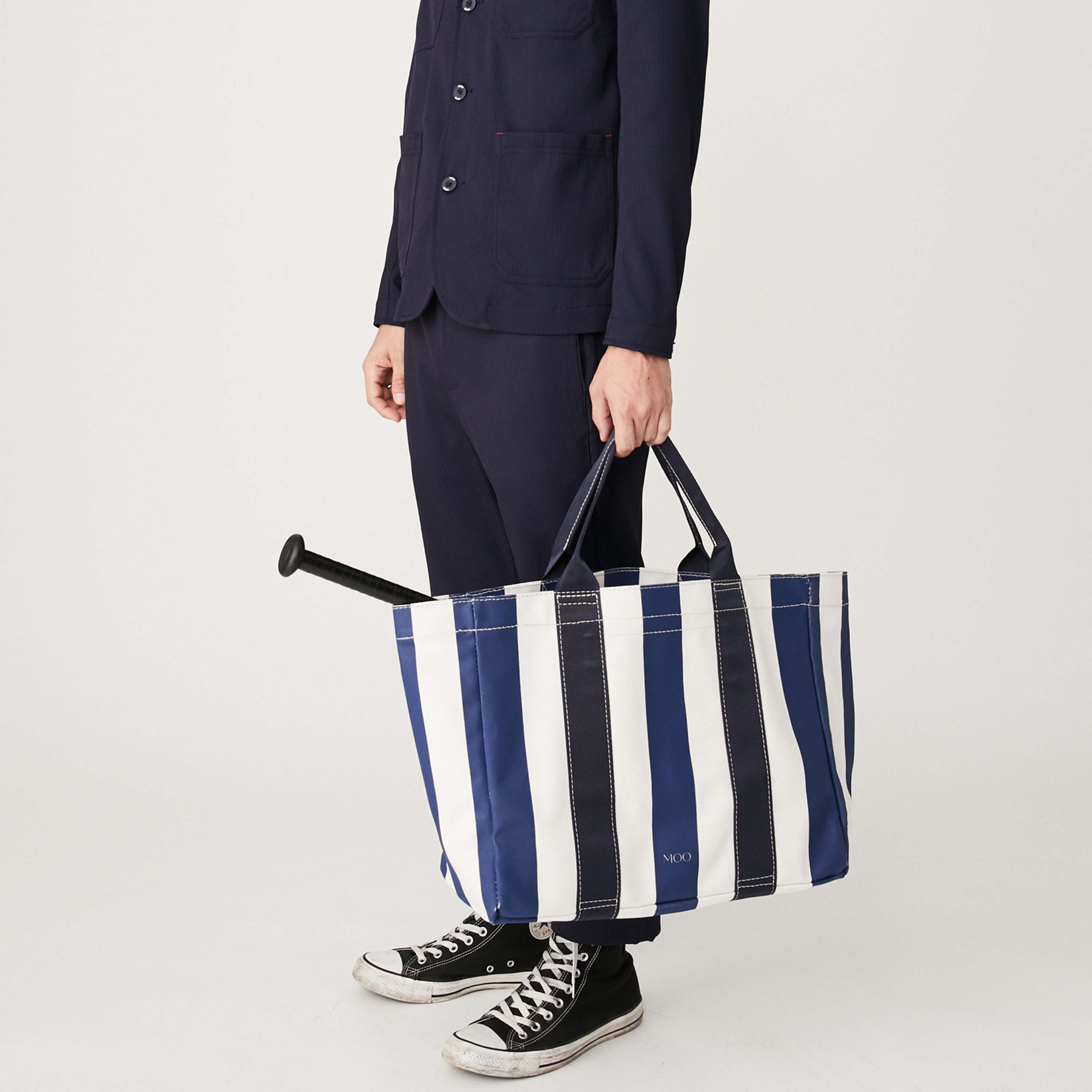 [2019/2] MOO Striped Tote Bag  กระเป๋าถือ ผ้าแคนวาส