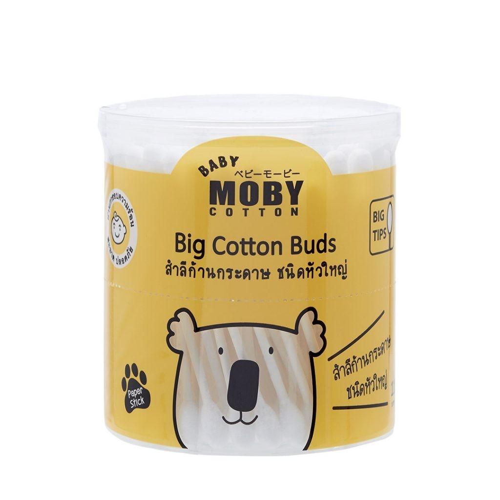 Baby Moby สำลีก้านกระดาษหัวใหญ่ Big Cotton Buds 110 ก้าน