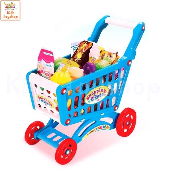 รถเข็น ช้อปปิ้ง ซุปเปอร์มาเก็ต คันใหญ่ + อาหารจำลอง Supermarket Shopping Cart