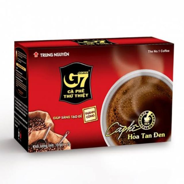 กาแฟ G7 Coffee กาแฟ เวียดนาม กาแฟดำ ขนาด 1 กล่อง บรรจุ 15 ซอง ซองละ 2 กรัม