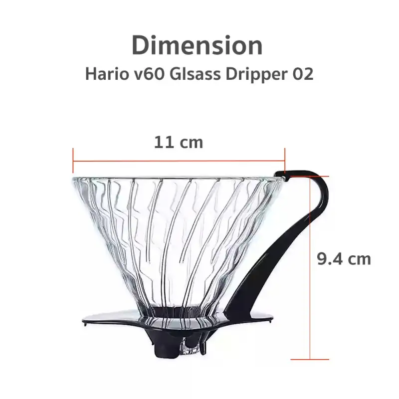 ภาพสินค้าHario V60 Glass Dripper ถ้วยแก้วใส สำหรับ ดริปกาแฟ ขนาด 02 จากร้าน Mokapot24 บน Lazada ภาพที่ 2