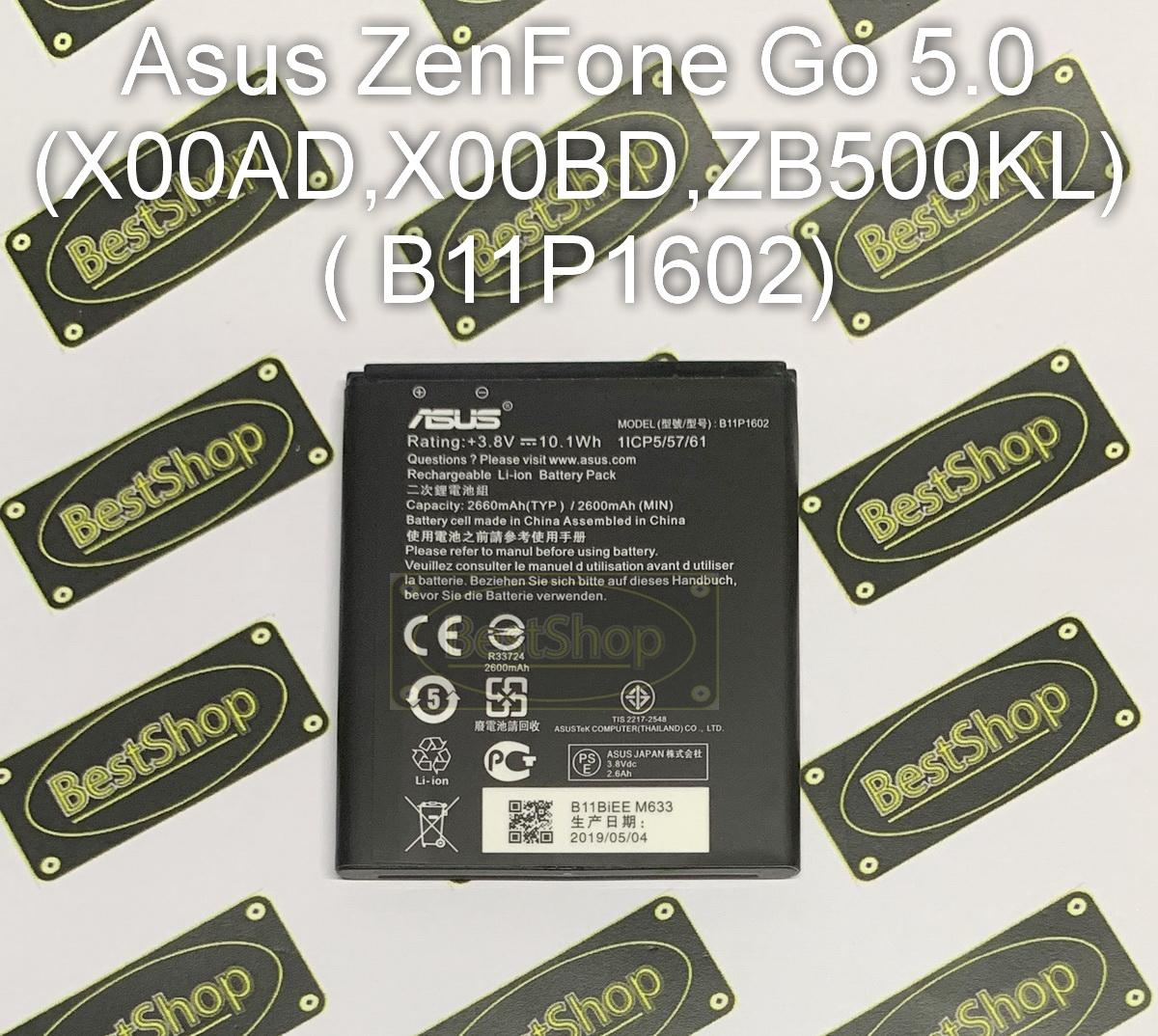 TECHTEK Batteria 1900mAh Per Asus ZenFone Go 5.0, X00A, X00ADA, ZB500KL – Sostituisce 0B200-02170000, B11P1602