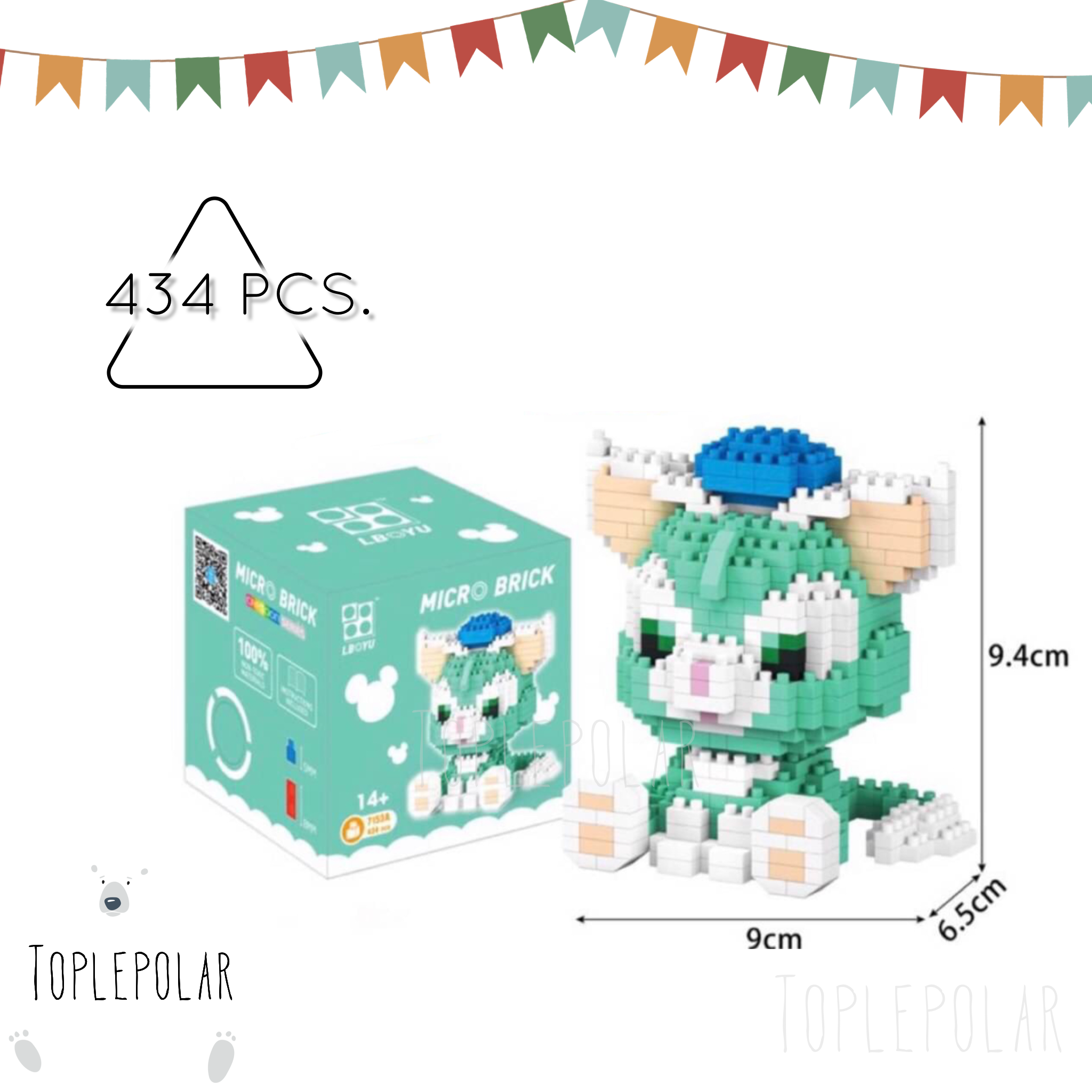 ตัวต่อ BOYU 7153A ชุดดัฟฟี่หมีดิสนีย์ แมวสีเขียวเจลลาโตนี่ จำนวน 434 ชิ้น :  ของเล่น ของสะสม ของขวัญ