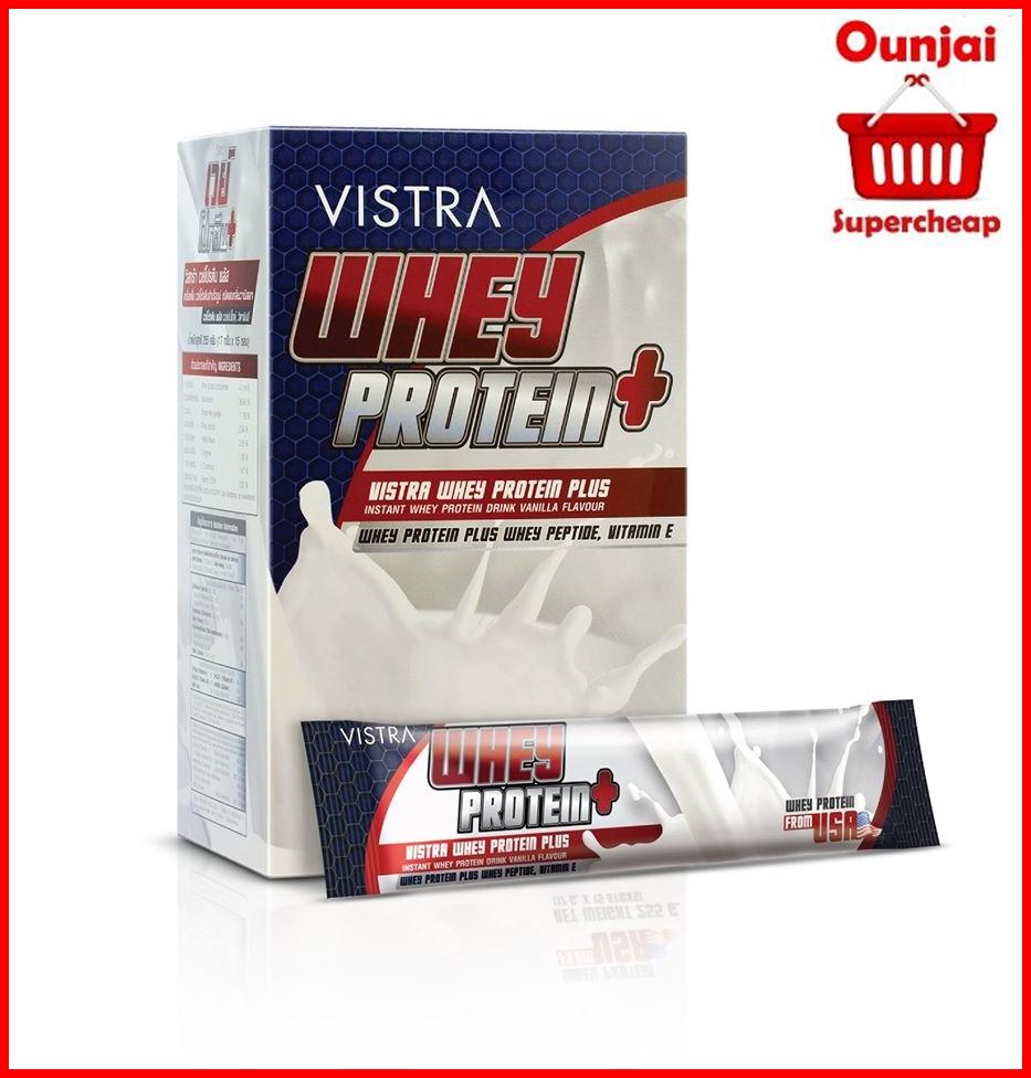 VISTRA Whey Protein วิสทร้า เวย์โปรตีน 1 กล่อง บรรจุ 15 ซอง