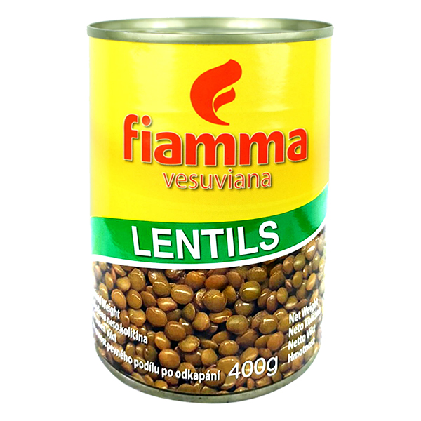 Fiamma Lentils in Brine 400 g ไฟมมาถั่วเลนทิลในน้ำเกลือ ขนาด 400 กรัม (2903)