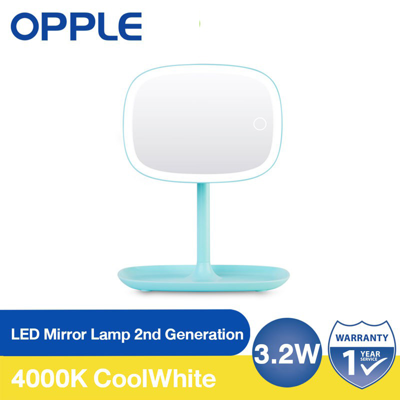 OPPLE กระจกแต่งหน้าพร้อมไฟ LED Mirror Lamp 2nd Generation (กระจกพร้อมไฟLED ตกแต่งห้อง วางของได้)