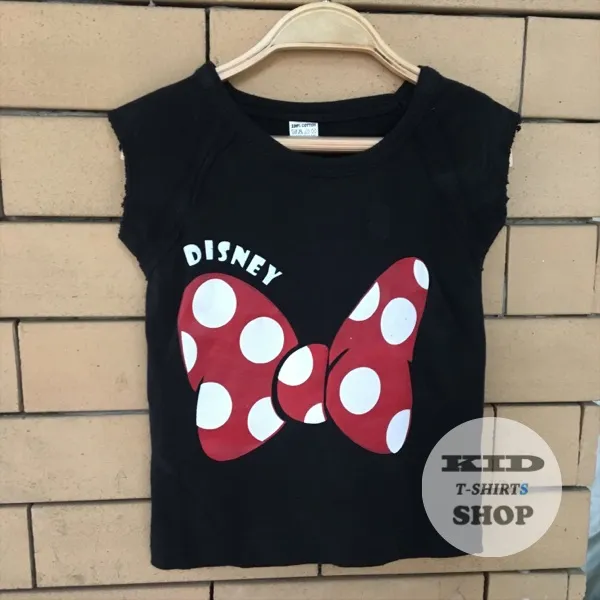 Baby Outlet เสื้อยืดเด็ก Minnie Mouse ลาย โบ้แดง Disney สีดำ แขนกุด มี 4 ไซส์ (SS , S , M , L) เสื้อแขนล้ำ มิกกี้เมาส์ มีไซส์ แรกเกิด - 6 ปี ผลิตจากผ้าฝ้าย 100% ชุดเด็กเนื้อผ้าดี ราคาถูก จัดส่งด่วน Kerry มีเก็บเงินปลายทาง