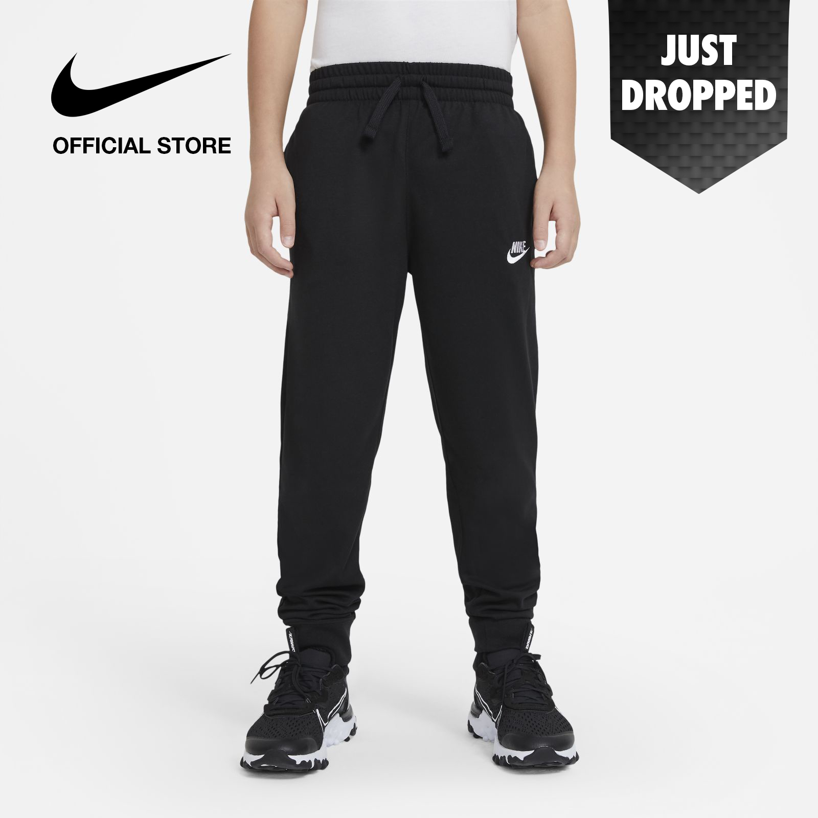 Nike Kids' Sportswear Jersey Joggers - Black ไนกี้ กางเกงจ๊อกกิ้งเด็ก - สีดำ
