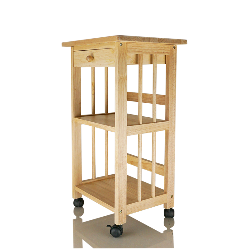 Simple Furniture ชั้นวางของห้องนั่งเล่น ห้องนอน ไม้ยางพารา ความสูง 76 เซนติเมตร มีล้อและลิ้นชัก