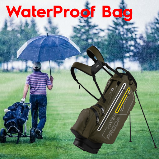 [ Free Shipping ] ถุงกอล์ฟกันน้ำพร้อมขาตั้ง (สีกากี) Waterproof Golf Stand Bag - KHAKI Golf Bag men Golf Bag Carry Golf Bag Trolley Golf Bag waterproof ของแท้ รับประกัน