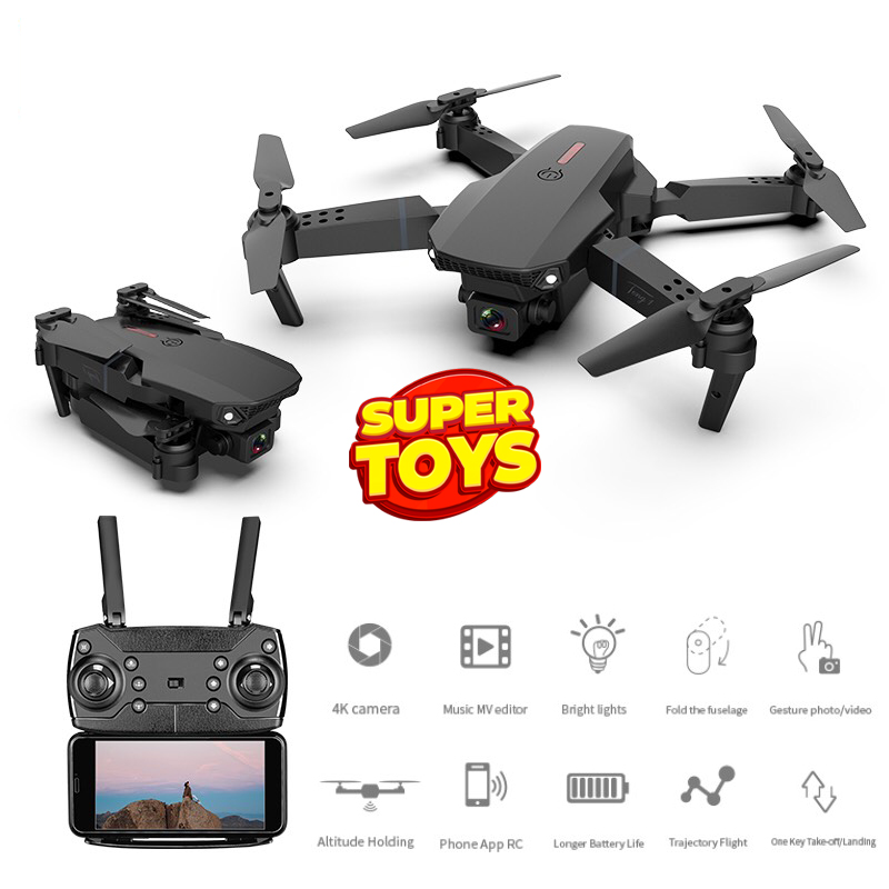 โดรน E88 ตัวแรง 790 บาท รุ่นขายดี Drone กล้อง2ตัว DM107s WIFI ถ่ายภาพ บินนิ่ง ถ่ายวีดีโอ กล้องชัด โดรนไร้สาย โดรนบังคับ