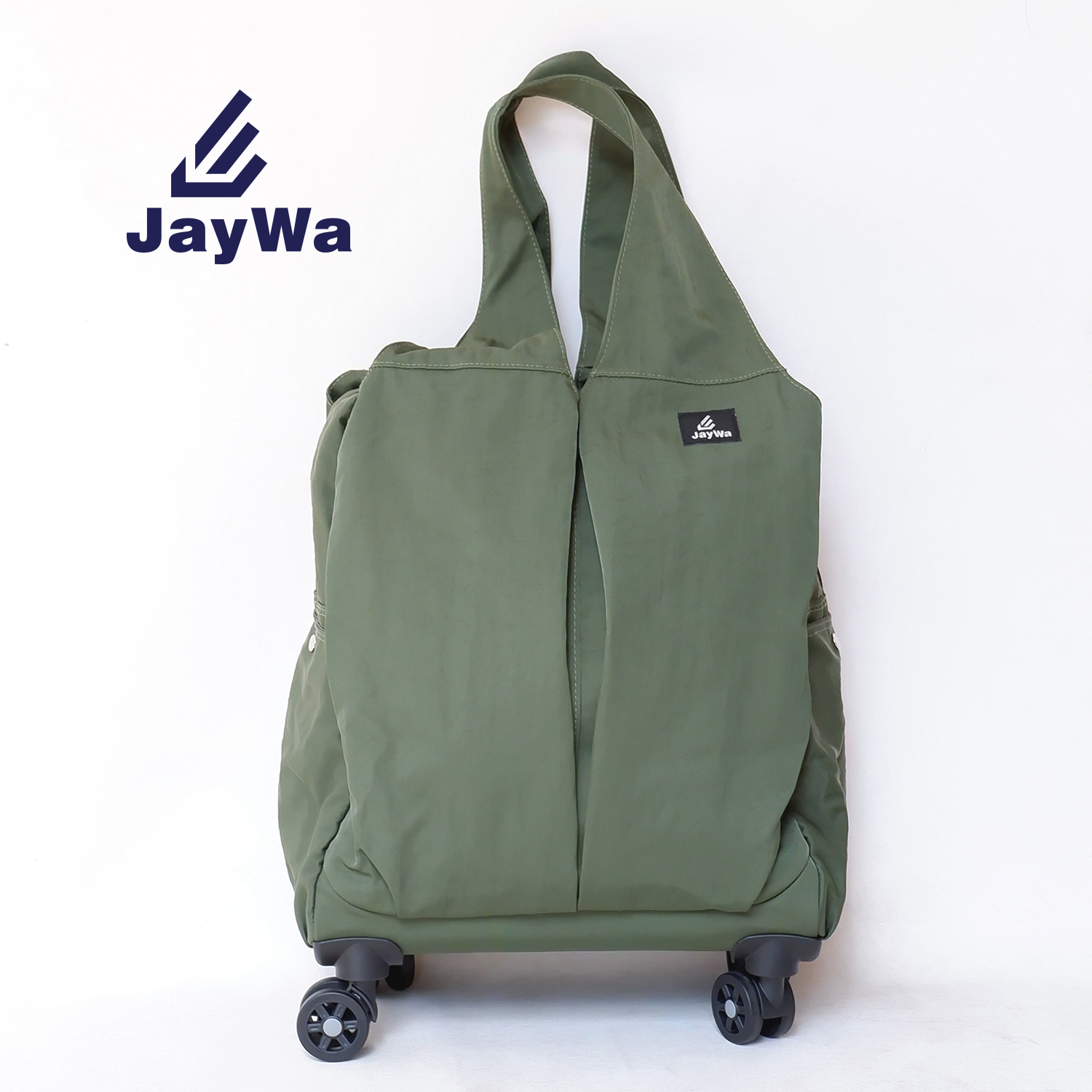 JayWa กระเป๋าสะพายล้อลาก  กระเป๋าเดินทางใบเล็กกระเป๋าช้อปปิ้งล้อลาก กระเป๋าเดินทางล้อลาก กระเป๋าเอกสาร เป้ล้อลาก รุ่น Beside-Olive Green (L)
