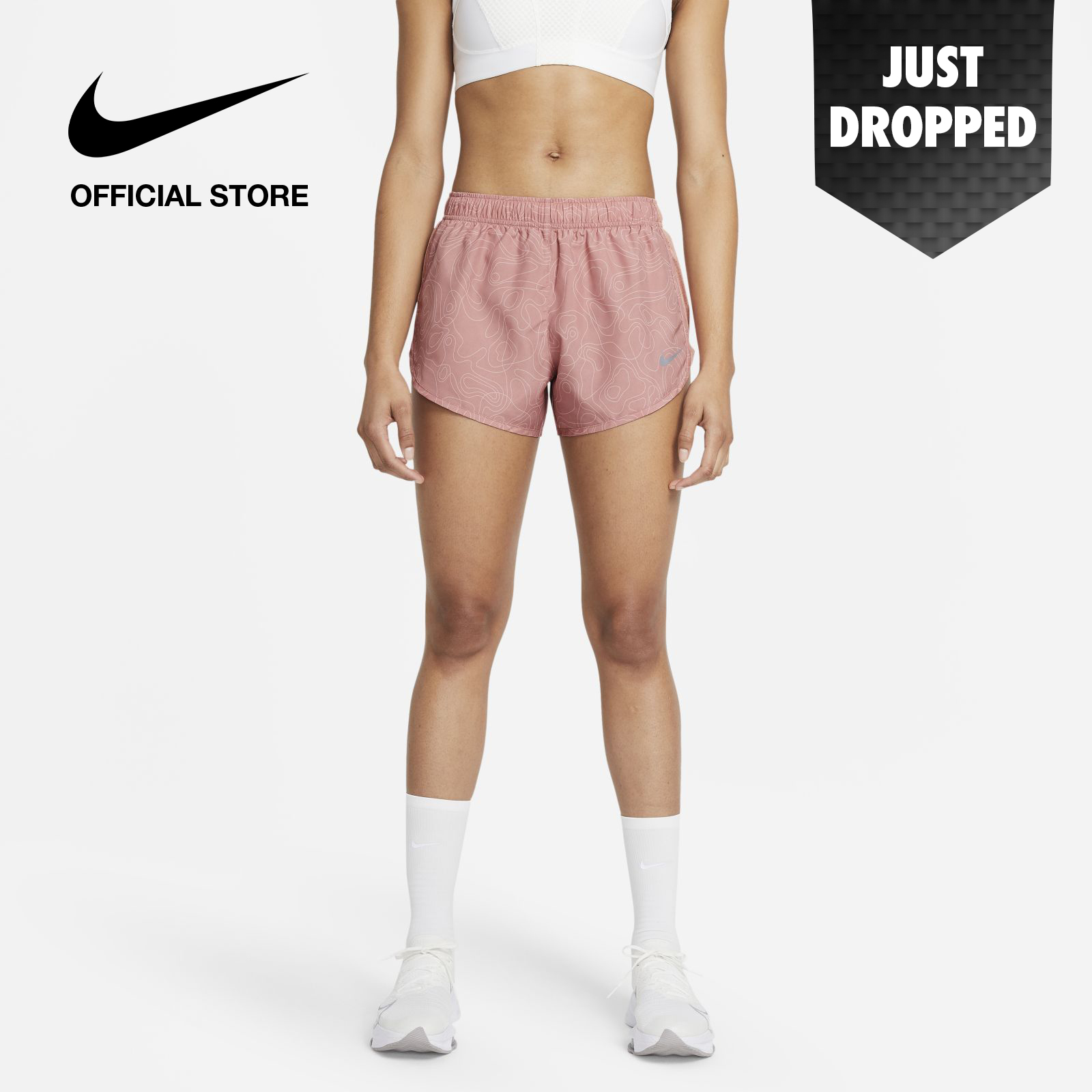 Nike Women's Tempo Run Division Printed Running Shorts - Rust Pink ไนกี้ กางเกงวิ่งขาสั้นผู้หญิงแบบพิมพ์ลาย เทียมโป้ รัน ดิวิชั่น - สีชมพู