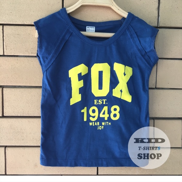 BabyOutlet เสื้อยืดเด็ก ลาย FOX Est.1948 สีกลม มี 4 ไซส์ (SS , S , M , L) [ แรกเกิด - 6 ปี ] เสื้อเด็ก แขนล่ำ ผลิตจากผ้าฝ้าย Cotton 100% ชุดเด็กเนื้อผ้าดี ราคาถูก จัดส่งด่วน Kerry มีเก็บเงินปลายทาง