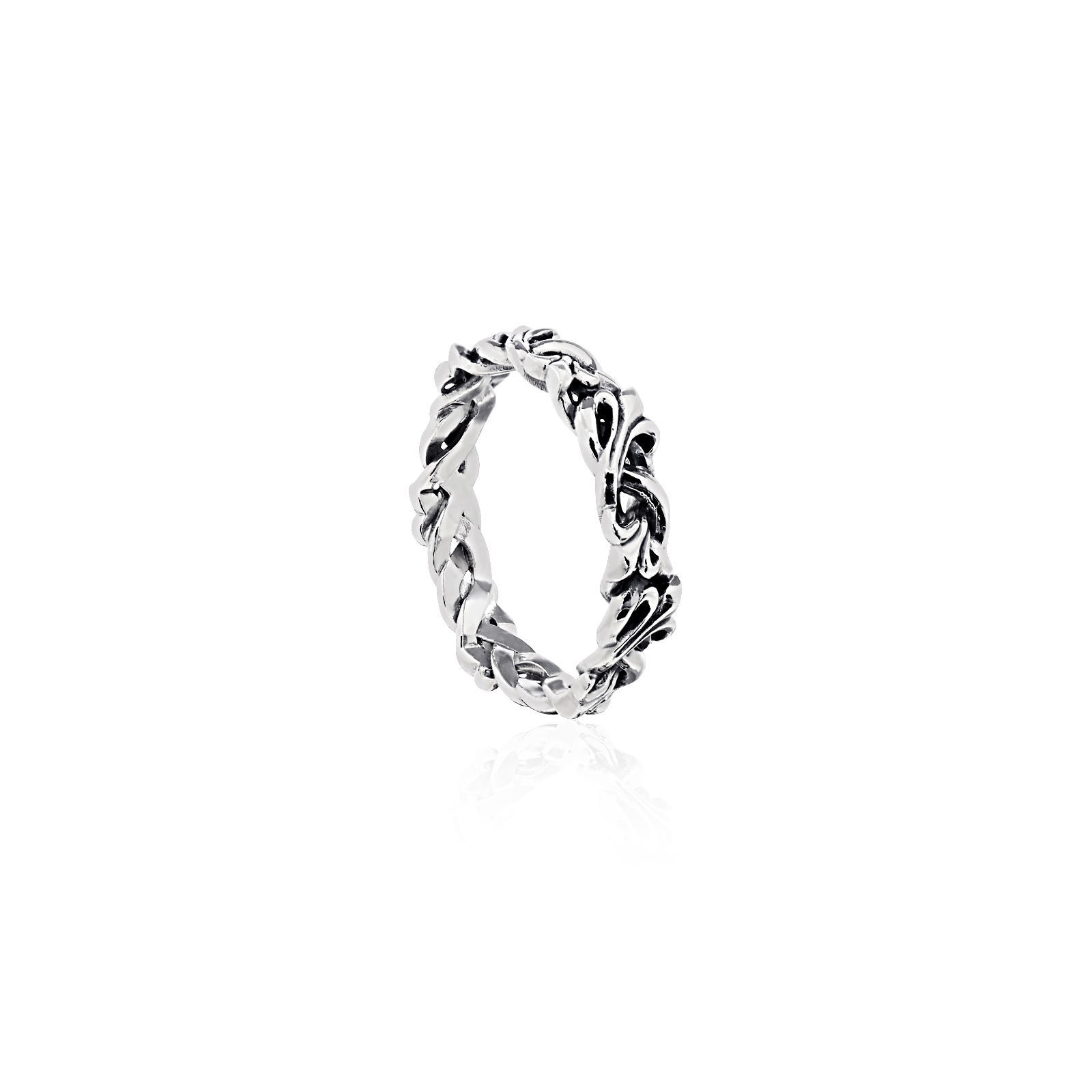 ake ake The Fierce-de-lis Braided ring แหวนเงินแท้ 925 ขึ้นงานมือ