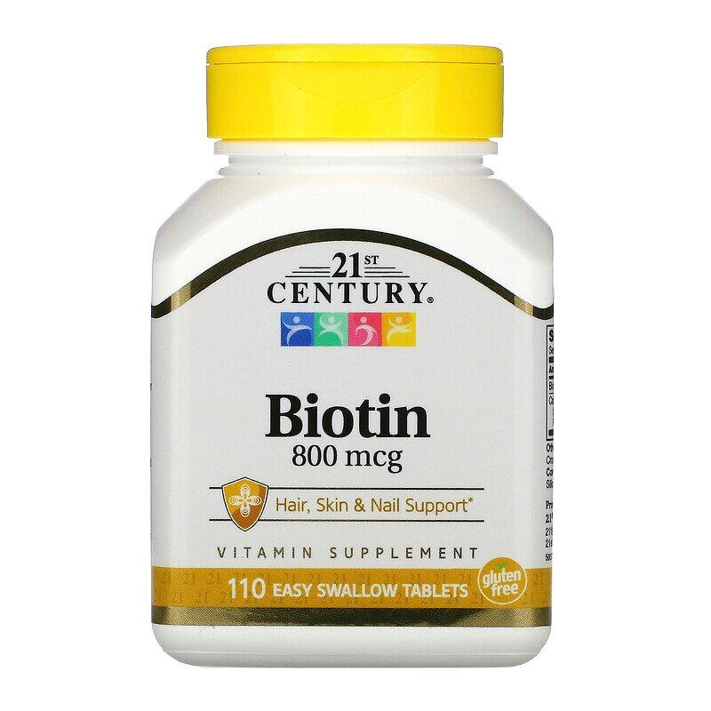 Biotin 800 mcg (110 Tablets) - 21st Century ไบโอติน