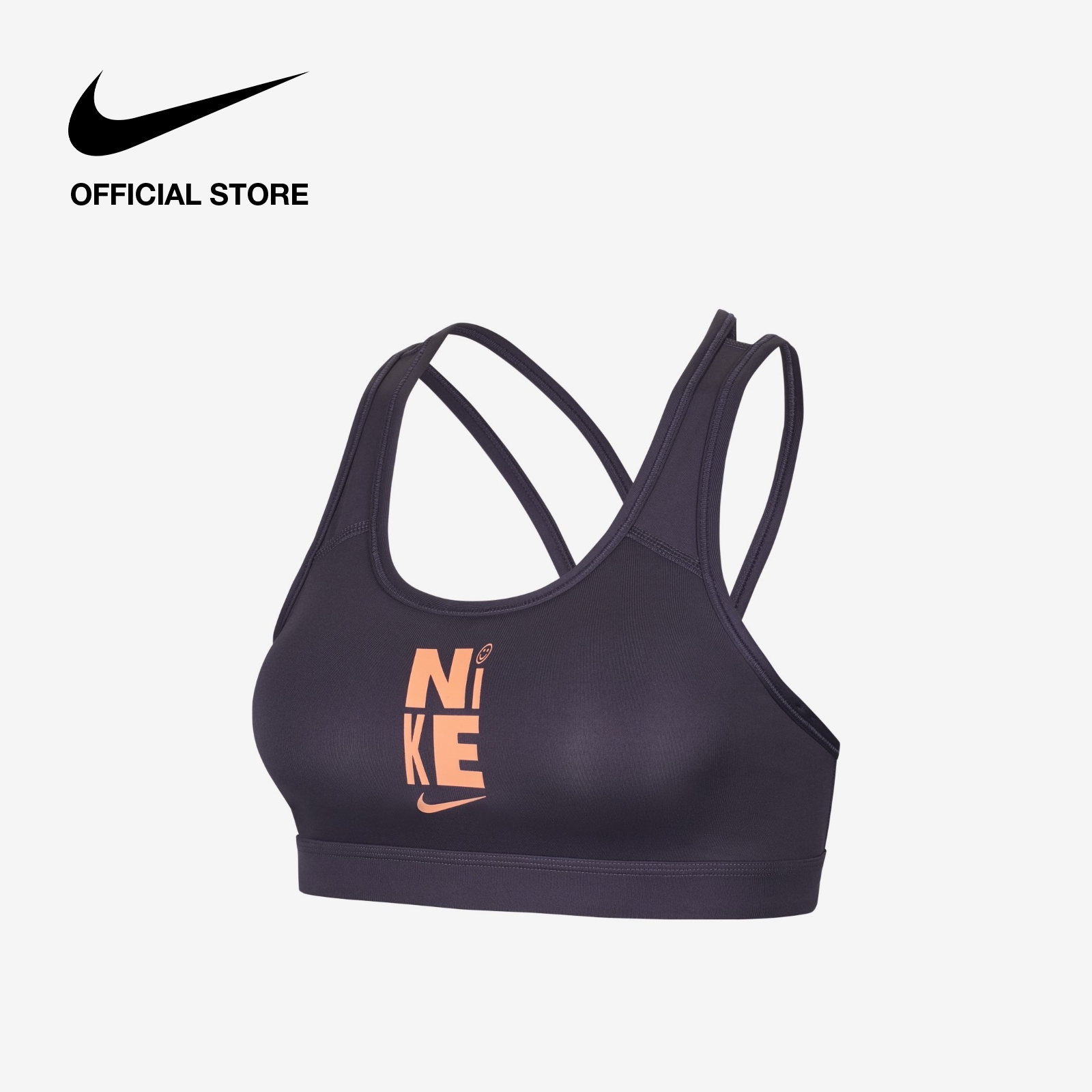 Nike Women's Swoosh Icon Clash Stray Sports Bra - Dark Raisin ไนกี้ สปอร์ตบราผู้หญิง สวูช ไอค่อน แคลช - สีลูกเกด