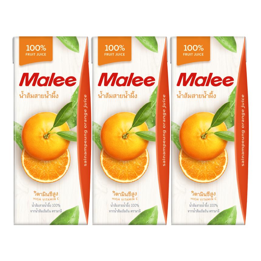 🍓โปรโมชั่นสุดคุ้ม โค้งสุดท้าย❤️ น้ำผลไม้มาลี MALEE น้ำส้มสายน้ำผึ้ง 100% ขนาด 200 มล. ( แพ็ค 3 ) รหัสสินค้า LAZ-42-999FS 💡บริการเก็บเงินปลายทาง❤️