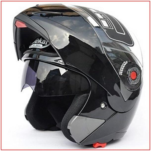 Bright Black Size XL Motorcycle หมวกกันน็อก Flip UP คู่ Visors Racing หมวกคลุมเต็มหน้า หมวกกันน็อก