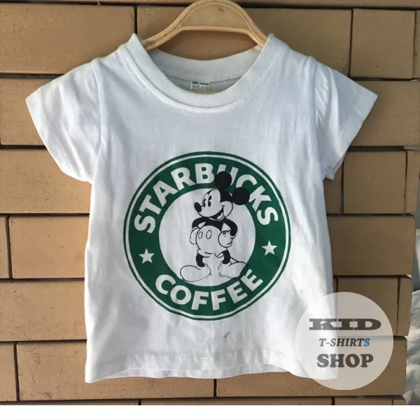 Baby Outlet เสื้อยืดเด็ก ลาย Mickey Mouse [Starbucks Coffee] เสื้อสีขาว แขนสั้น มี 4 ไซส์ (SS , S , M , L) Minnie มิกกี้เมาส์ มีไซส์ แรกเกิด - 6 ปี ผลิตจากผ้าฝ้าย 100% ชุดเด็กเนื้อผ้าดี ราคาถูก จัดส่งด่วน Kerry มีเก็บเงินปลายทาง