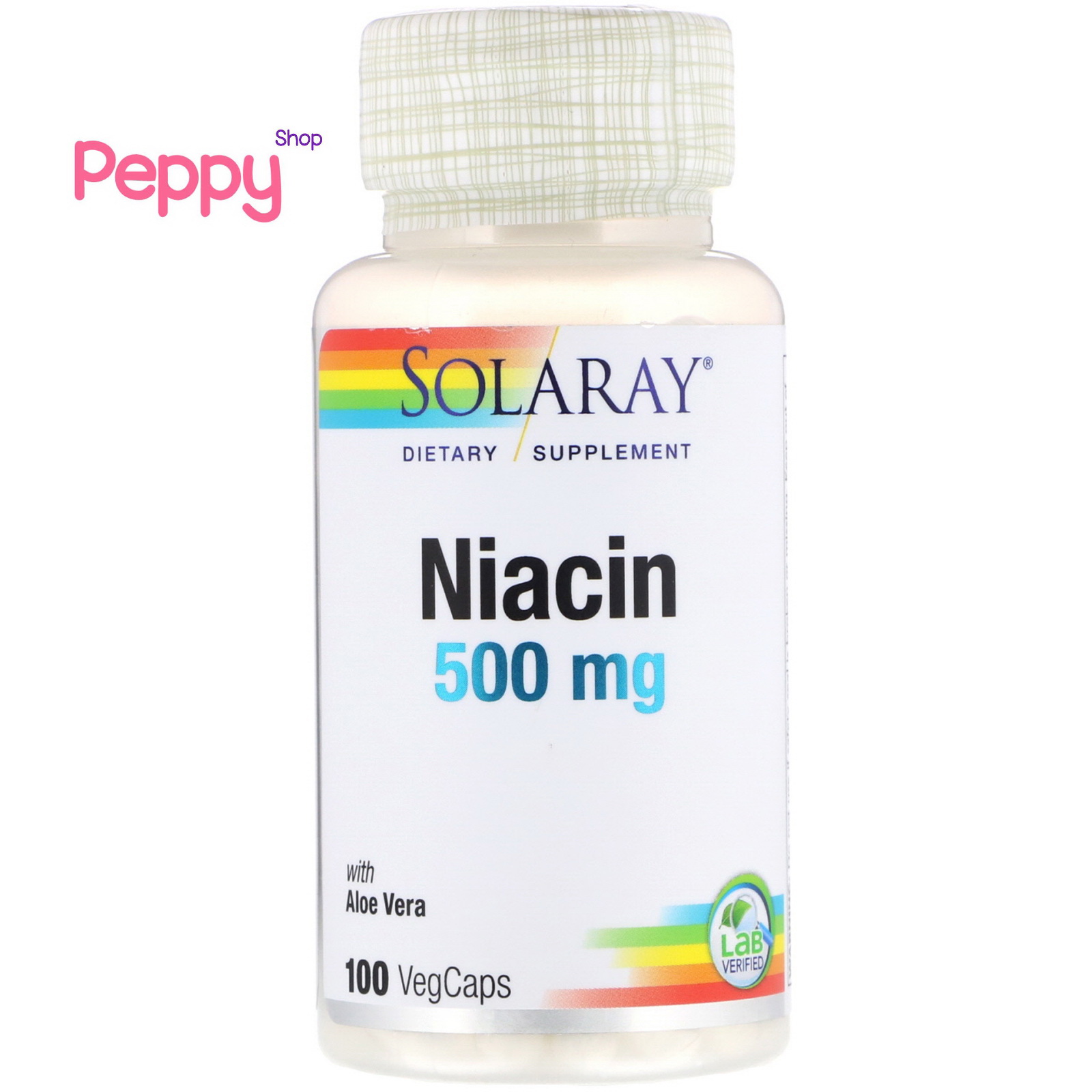 Solaray Niacin (Vitamin B 3) 500 mg 100 VegCaps ไนอะซิน วิตามินบี 3 ช่วยบำรุงระบบประสาทและสมอง 100 เวจจี้แคปซูล