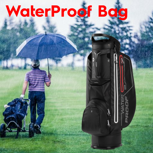 [ Free Shipping ] ถุงกอล์ฟกันน้ำใช้ร่วมกับรถเข็น (สีดำ) Golf Bag Waterproof Golf waterproof trolley BAG - BLACK Golf Bag men Golf Bag Carry Golf Bag Trolley Golf Bag waterproof ของแท้ รับประกัน