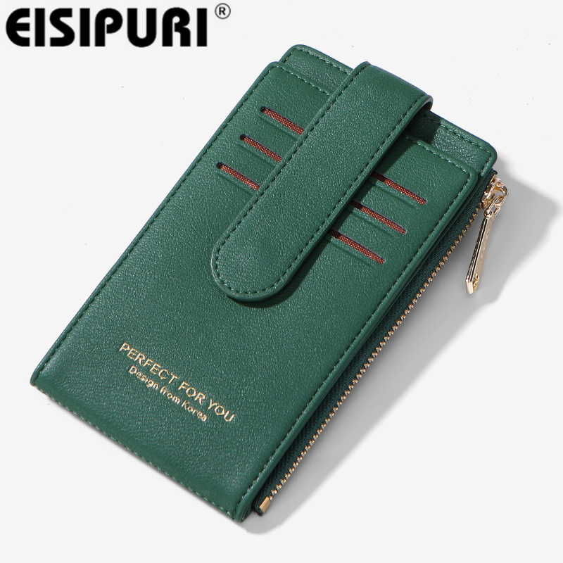 [ต้นฉบับ] 2020 RFID ผู้ถือบัตรผู้หญิงกระเป๋ากระเป๋าสตางค์ theftproof หญิงบัตรเครดิตกระเป๋าสตางค์สุภาพสตรีบัตรกระเป๋าซิปกระเป๋าเงินเหรียญ สี สีเขียว สี สีเขียว