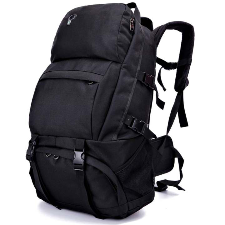 Men's Bags กระเป๋าเป้ Backpacker 3D กระเป๋าเป้สะพายหลัง กระเป๋าเป้เดินป่า กระเป๋าเดินทางใบใหญ่ ความจุ 36-55L ลายพรางดิจิตอล ( สีดำ )