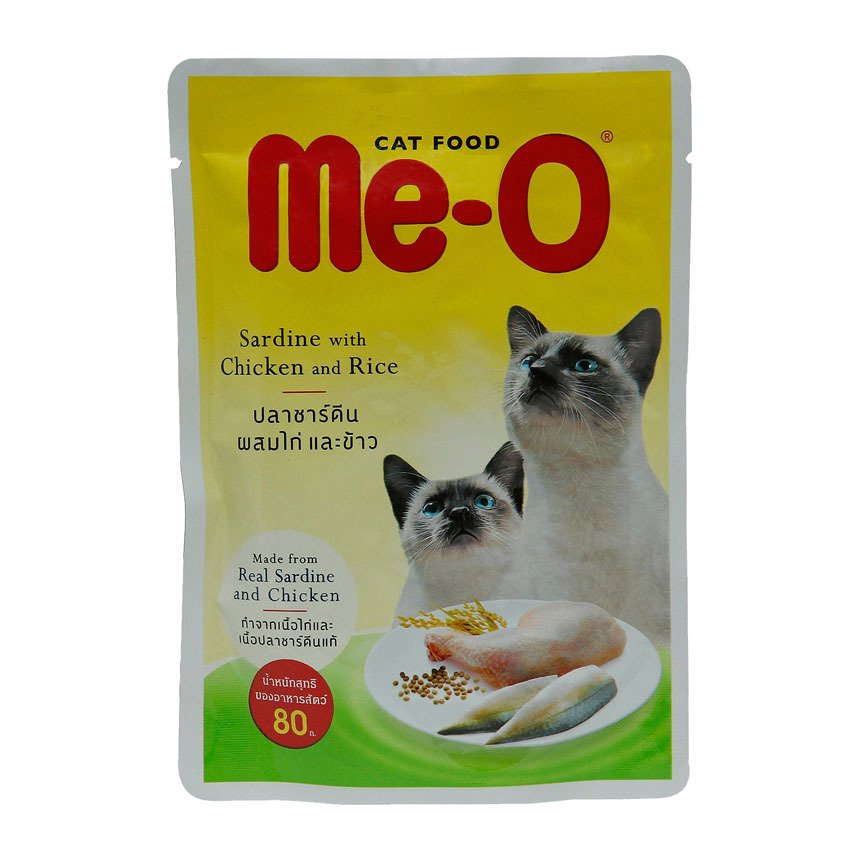 ราคา Meo Sardine with Chicken and Rice อาหารแมวมีโอ สูตรปลาซาร์ดีนผสม