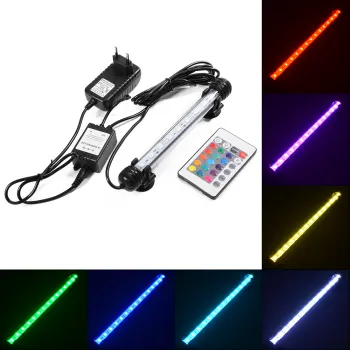 ราคา Multi-color Remote Control RGB LED Underwater Submersible Aquarium LED Light Waterproof Fish Tank Lamp 18cm ดีไหม
