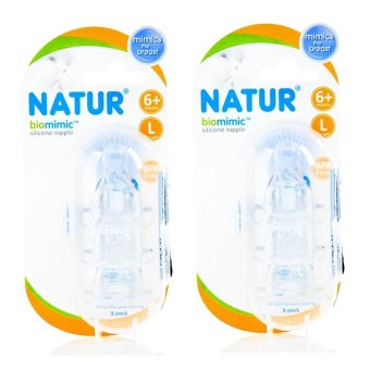 Natur จุกนม BIO MIMIC แพ็ค 3 ชิ้น ไซส์ L ( 2 แพค)