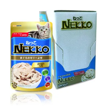 ราคา Nekko Tuna (70g x 12 Pouches) อาหารแมวเน็กโกะ สูตรปลาทูน่าในเยลลี่ 70กรัม (12 ซอง) รีวิว