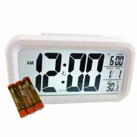 นาฬิกาปลุก+ถ่าน ( สีขาว )