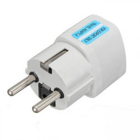 ADAPTER UK US AU to EU Travel Power Adapter Wall Plug Converter (White)