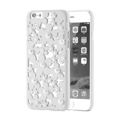 IPhone 6 /6S Case Hollow Out Little Daisy Flower Pearl IPhone Case For IPhone 6 /6S 4.7 inch (White)