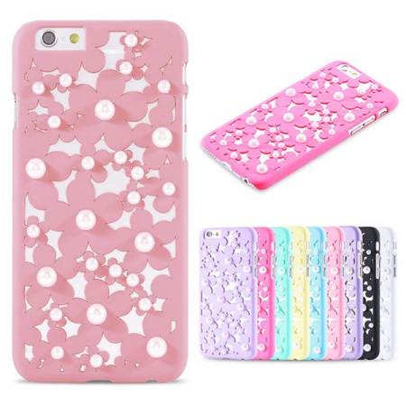 IPhone 6 /6S Case Hollow Out Little Daisy Flower Pearl IPhone Case For IPhone 6 /6S 4.7 inch (White)