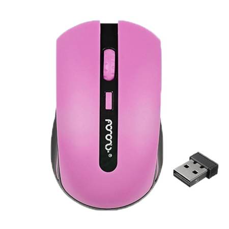 Super Slim ซุปเปอร์สลิม เม้าส์ไร้สาย 2.4Ghz Optical Wireless Mouse Mice 1200dpi (Pink)