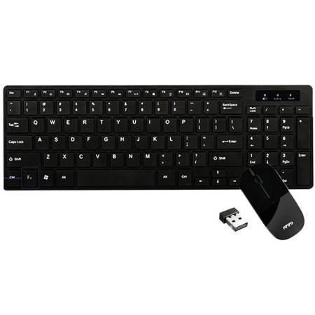 ULTRA THIN 2.4G Wireless PC Keyboard  optical Mouse USB Receiver For DESKTOP Laptop Keyboard Mice Set (Black)