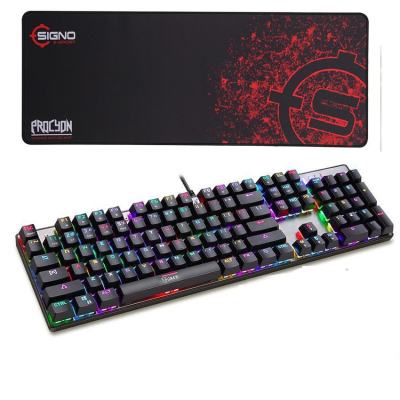 OKER Magic RGB Backlight Mechanical Keyboard Blue Switch รุ่น K84 (สีดำ) ฟรี Signo แผ่นรองเมาส์ รุ่น MT-312S