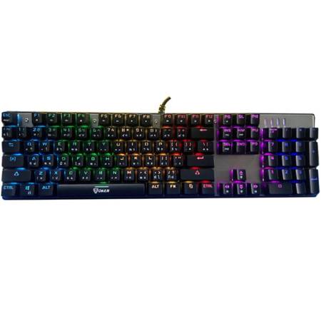 OKER Magic RGB Backlight Mechanical Keyboard Blue Switch รุ่น K84 (สีดำ) + Signo แผ่นรองเมาส์ รุ่น MT-312S(Speed Edition)