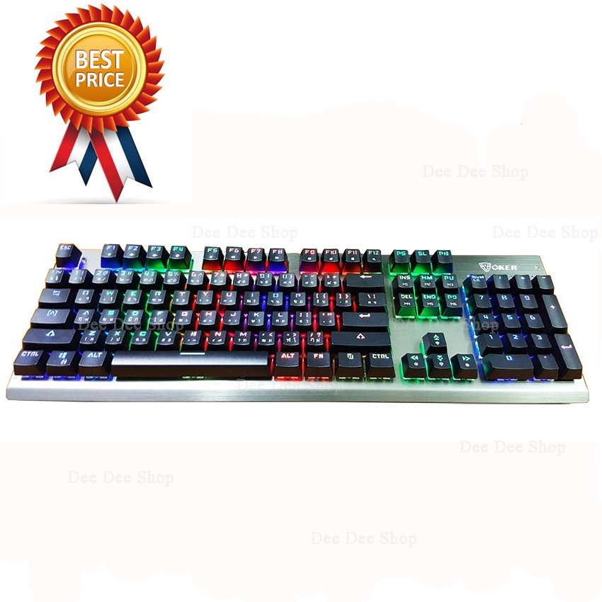 OKER Magic RGB Mechanical Keyboard Blue Outemu Switch รุ่น K95 (สีดำ)