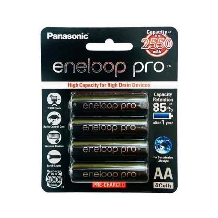Panasonic eneloop Pro AA 2550mah Rechargeable battery ถ่านชาร์จ 4 ก้อน Panasonic eneloop Pro AA 2550mah Rechargeable battery ถ่านชาร์จ 4 ก้อน