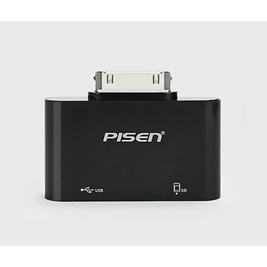 Pisen 2in1 SD card reader เเละ OTG adapter สำหรับ Galaxy Tab 30-pin (Black)