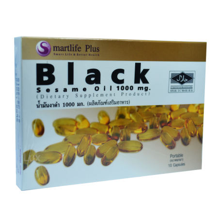 Smartlife Plus Black Sesame Oilน้ำมันงาดำ1000 mg.ลดอาการปวดข้อ ปวดเข่า กระดูกพรุน บางเสื่อม บรรจุ60แคปซูล แถมฟรี10แคปซูล(3ชุด)